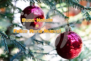 Christmas greetings in Italian. Buon Natale e felice anno nuovo which means Merry Christmas and Happy New Year