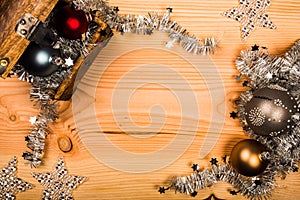 Christmas greetings with silver decoration