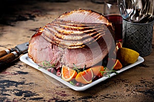 Christmas ham brown sugar glazed