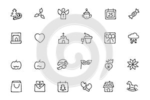 Christmas Hand Drawn Vector Icons 3