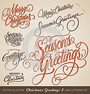 CHRISTMAS hand lettering set (vector)