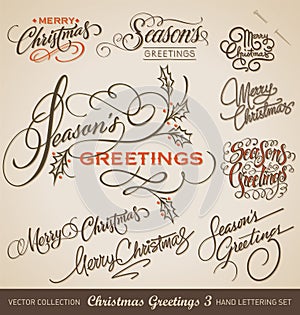 CHRISTMAS hand lettering set (vector)