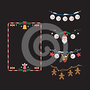 Christmas Hanging Decoration Concept, Christmas design elements, vector set
