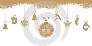 Christmas hanging gold isolated background