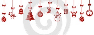 Christmas hanging ornaments background