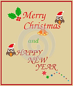 Christmas and happy new year card