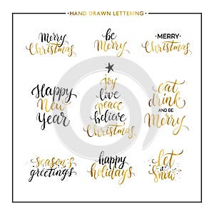 Christmas and Happy New Year gold quotes