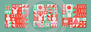 Christmas and Happy New Year greeting card templates