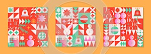 Christmas and Happy New Year greeting card templates