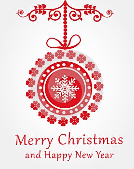 Christmas & Happy New Year Greetings - Vector