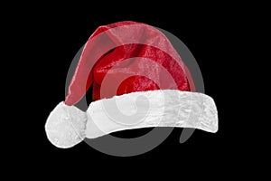 a christmas hat on a black background