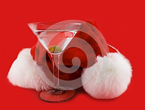 Christmas hat with martini