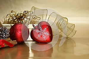 Christmas heart bauble background photo