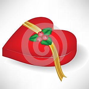 Christmas heart shape box with mistle toe