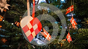 Christmas hearts as traditional Danish Christmas decorations photo