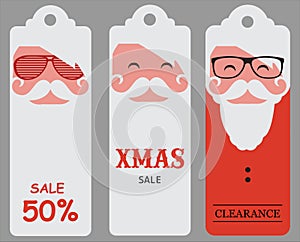 Christmas hipster santa sale tags