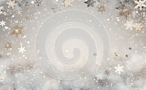 Christmas holiday abstract simple modern silver snow snowflakes winter with sparkles and glitter background