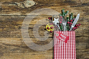 Christmas table place setting