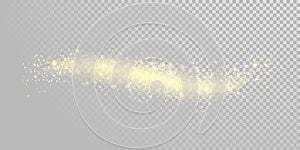 Christmas holiday golden glitter background template of sparkling gold particles and shiny light effect. Vector glittering shimmer