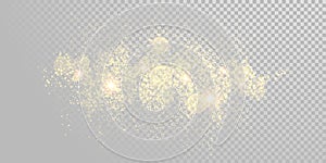 Christmas holiday golden glitter firework background template of sparkler gold particles and shiny fireworks light effect. Vector