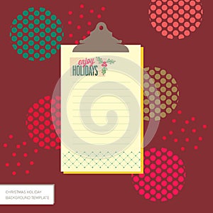 Christmas Holiday note pad Background