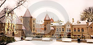 Christmas Holiday In Old Town Of  Tallinn ,Christmas Decoration in Old Town Of Tallinn , Christmas Market .Travel To Europ