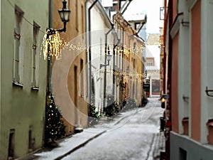 Christmas Holiday In Old Town Of  Tallinn ,Christmas Decoration in Old Town Of Tallinn , Christmas Market .Travel To Europ