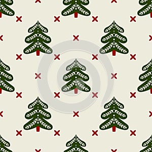 Christmas Holiday Patchwork Decorative Seamless Pattern vector Illustration