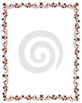 Christmas & Holiday Pine Cone & Ribbon Frame