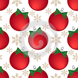 Christmas holiday season seamless pattern with Christmas baubles ball.