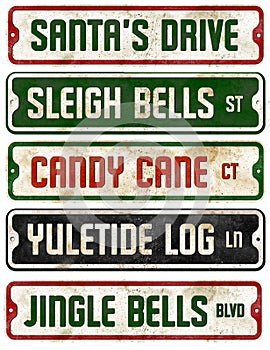 Christmas Holiday Theme Street Signs Collection Jingle Bells