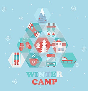 Christmas Holiday and Travel themed Camp poster.