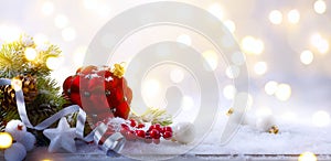 Christmas holidays composition on light background