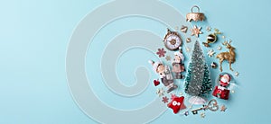 Christmas holidays composition on papaer background