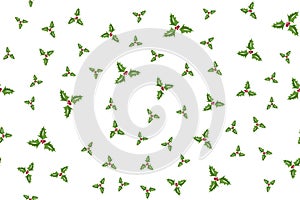 Christmas holly berries seamless pattern illustration. eps 10