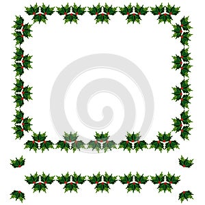 Christmas holly border