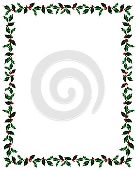 Christmas Holly Frame with Clip Path