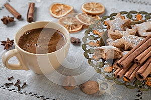 Christmas homemade ginger cookies, small nimal figurines