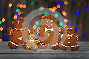 Christmas homemade gingerbread cookies on table