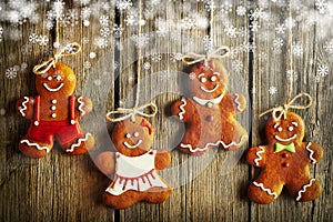 Christmas homemade gingerbread couple cookies