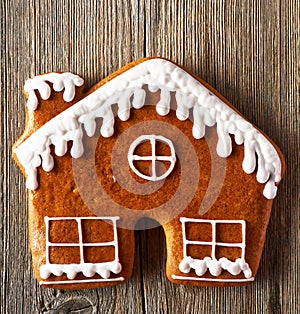 Christmas homemade gingerbread house cookie