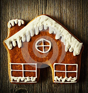 Christmas homemade gingerbread house cookie