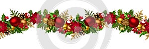 Christmas horizontal seamless background.