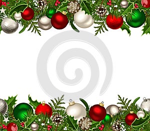 Christmas horizontal seamless background.