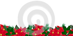 Christmas horizontal seamless background. Vector illustration.