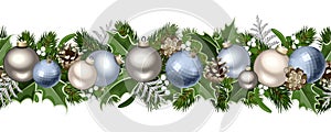 Christmas horizontal seamless garland. photo