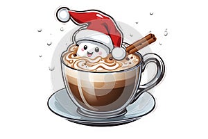 Christmas Hot Chocolate Clipart Graphic.on white background