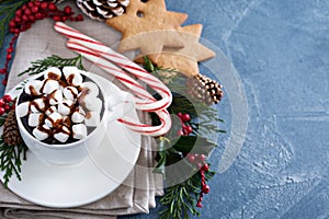 Christmas hot chocolate with ornaments