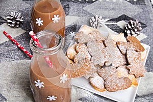 Christmas hot chocolate and sweet cookies