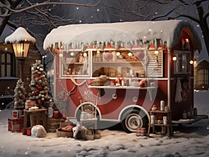 Christmas Hot Cocoa Sweets house with colorfull decorations, anniversary smash cake backdrop